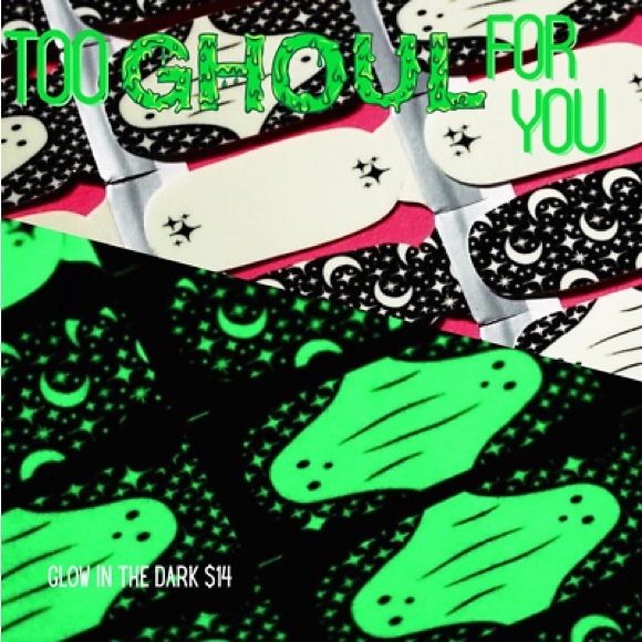 Color Street TOO GHOUL FOR YOU Ghost Glow In The Dark Halloween Moon Stars - Picture 9 of 10